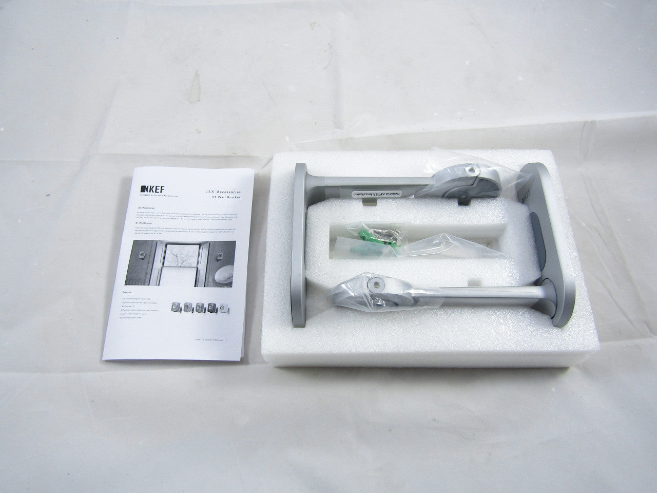 KEF Lsx B1 Wall Bracket (Silver, Pair) LN