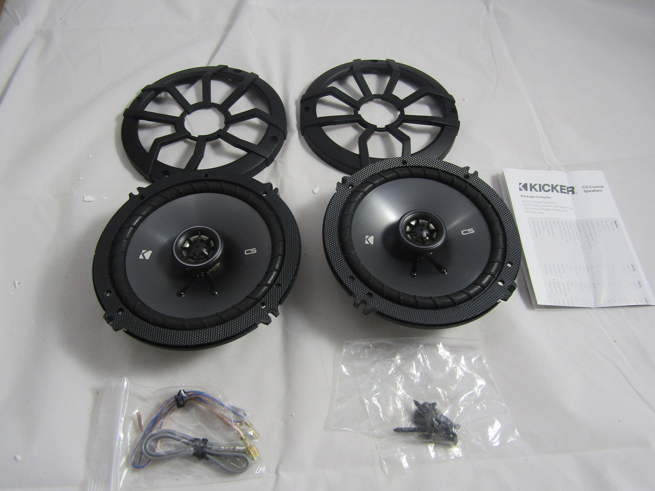 Kicker CSC65 6.5" 2 Way 300W 4 Ohm Coaxial Car Audio Speakers, Pair | 43CSC654 LN