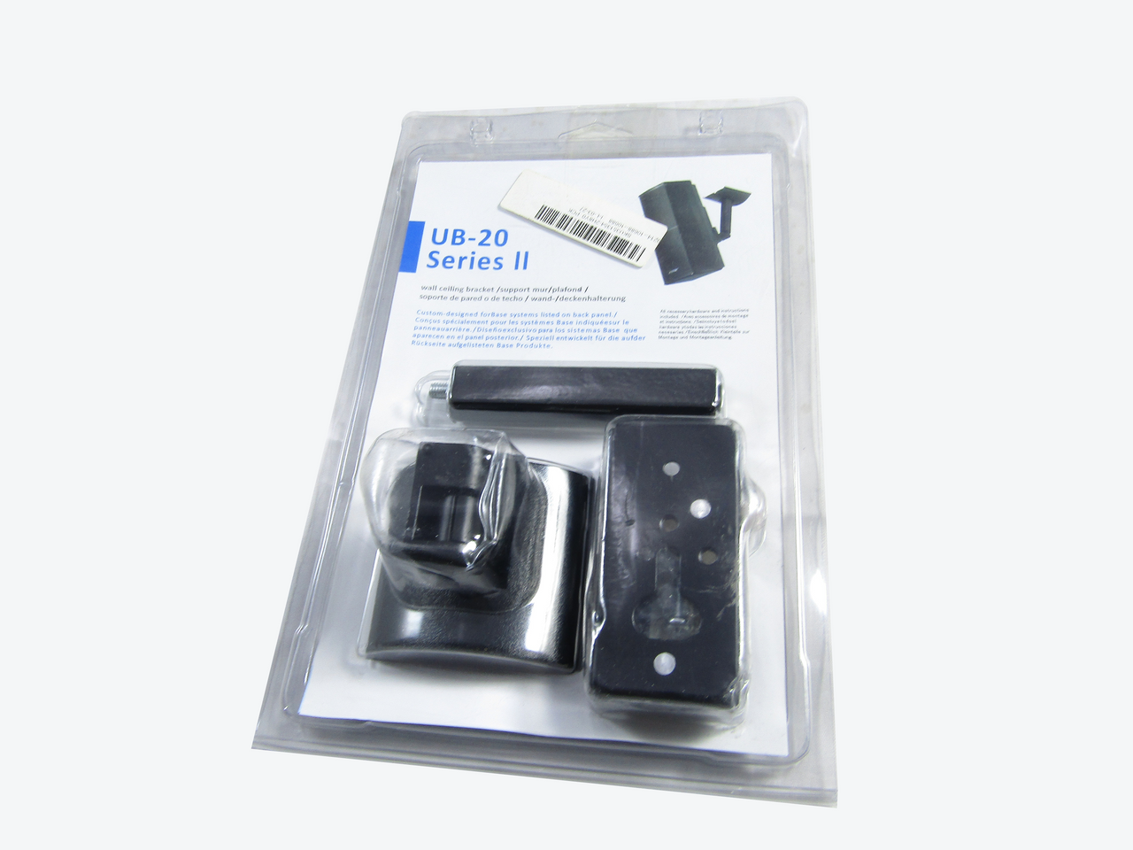 Bose cube speakers mounted with UB-20 Series II wall/ceiling brackets