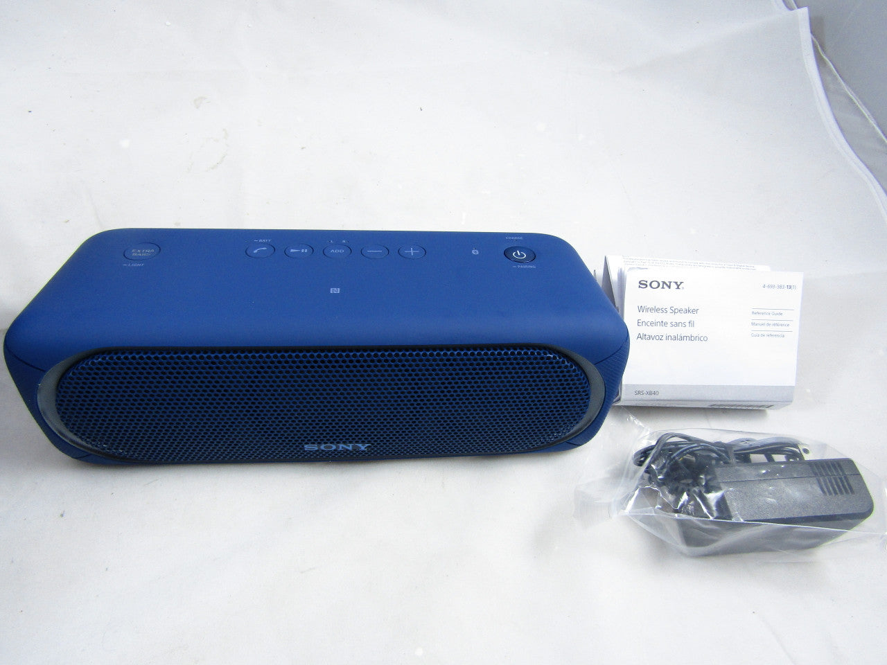 Sony XB40 Portable Wireless Speaker with Bluetooth and Speaker Lights, Blue LN