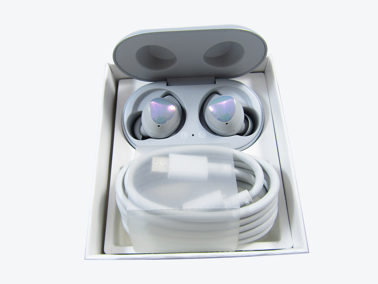 Galaxy Buds True Wireless Earbuds (Wireless Charging Case included), Silver – US Version LN