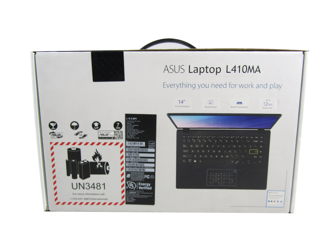 ASUS L410 L410MADB02 14" Notebook HD 1920 x 1080 intel Celeron N4020 1.10 GHz 4 GB RAM 64 GB Flash Memory