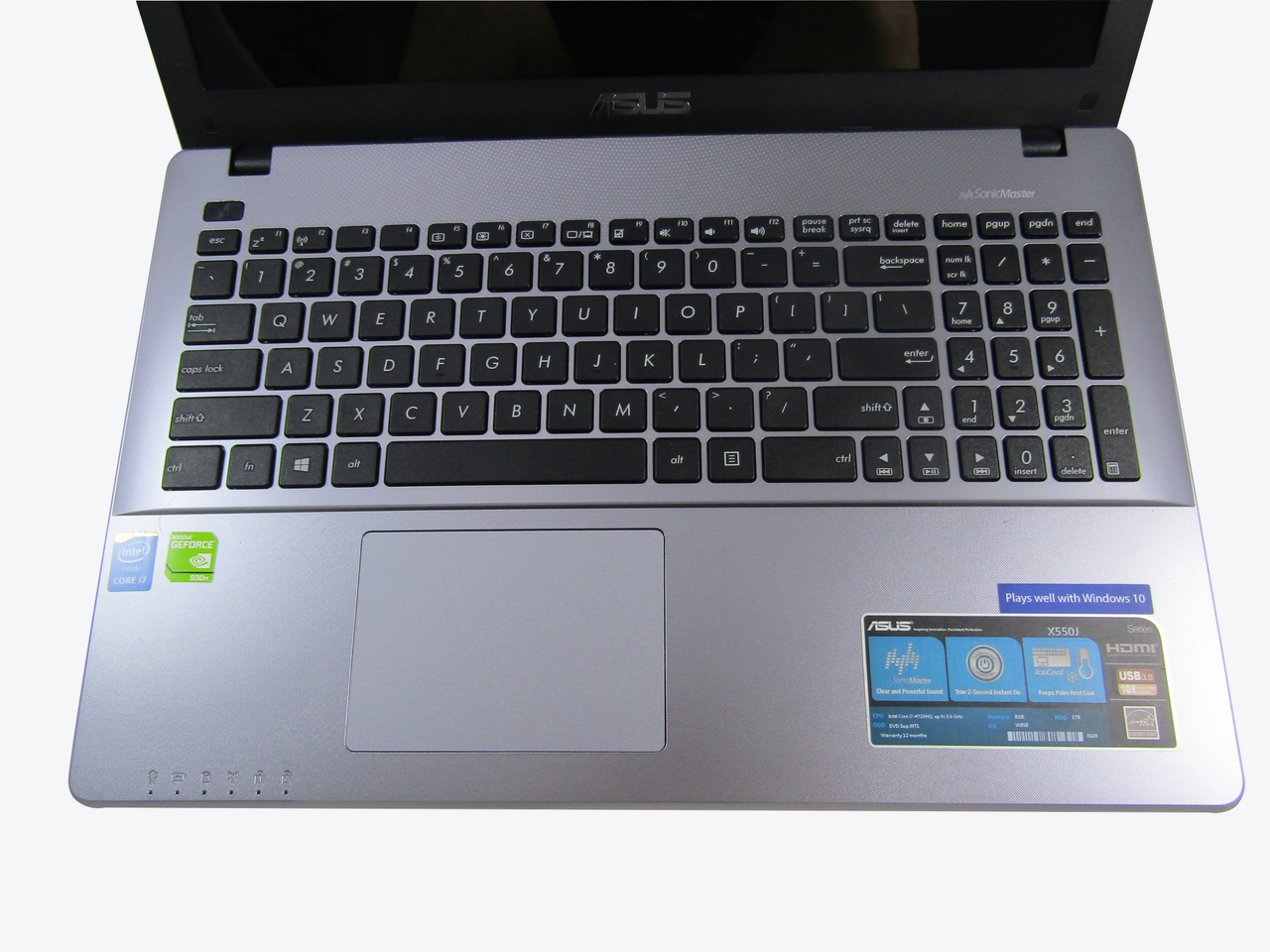 ASUS X550JF-MS71 15.6" Laptop  NVIDIA GeForce 930M 8GB 1 TB HDD Windos 8 VG