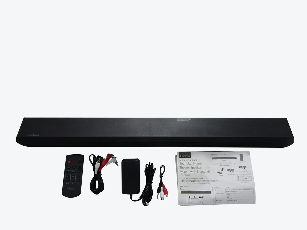 Insignia™ - 2.0-Channel Soundbar with Digital Amplifier - Black. Model:NS-HSB318 VG