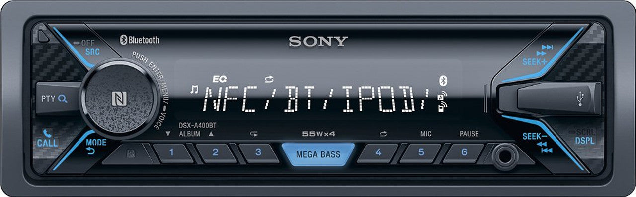 Sony DSX-A400BT Android Apple iPod Ready In-Dash Digital Media Receiver Black