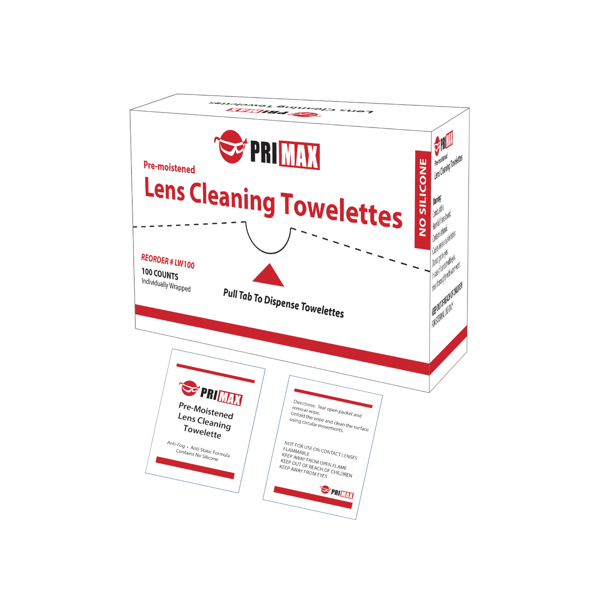 Pre-Moistened Lens <br> Cleaning Towelettes, <br> Anti-Static & Non- <br> Abrasive <br> LW100