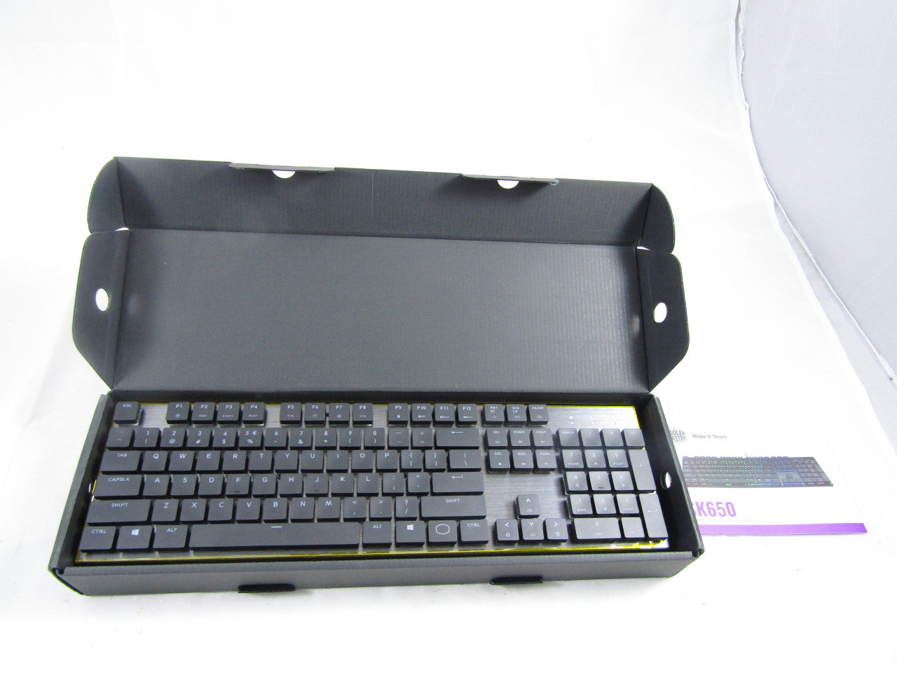 Cooler Master Sk-650-Gklr1-US SK650 Mechanical Keyboard with Cherry MX Low Profile Switches In Brushed Aluminum Design,BlacK Layout LN