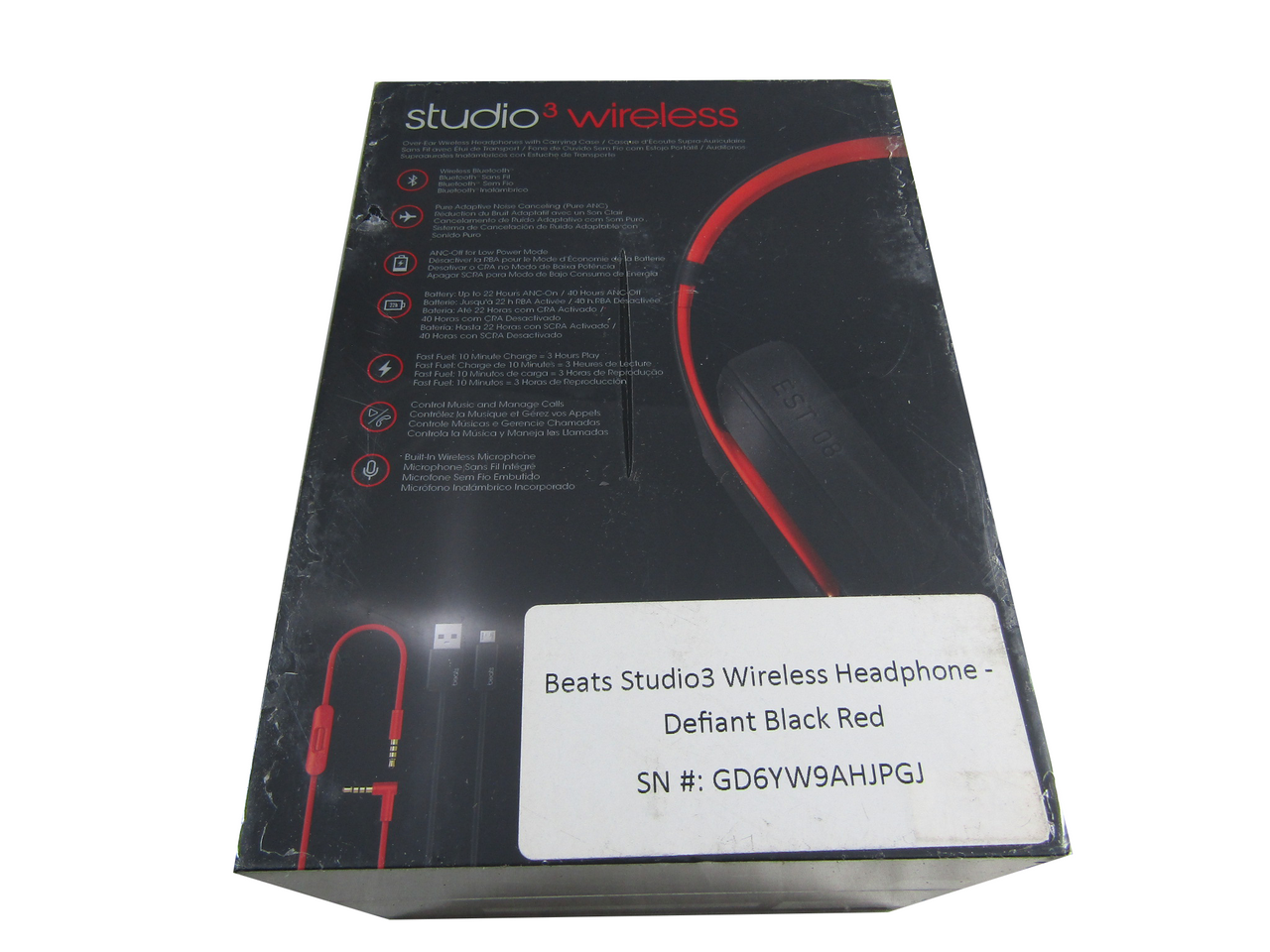 Beats Studio3 Wireless Headphones The Decade Collection with Carrying Case (Defiant Black Red)