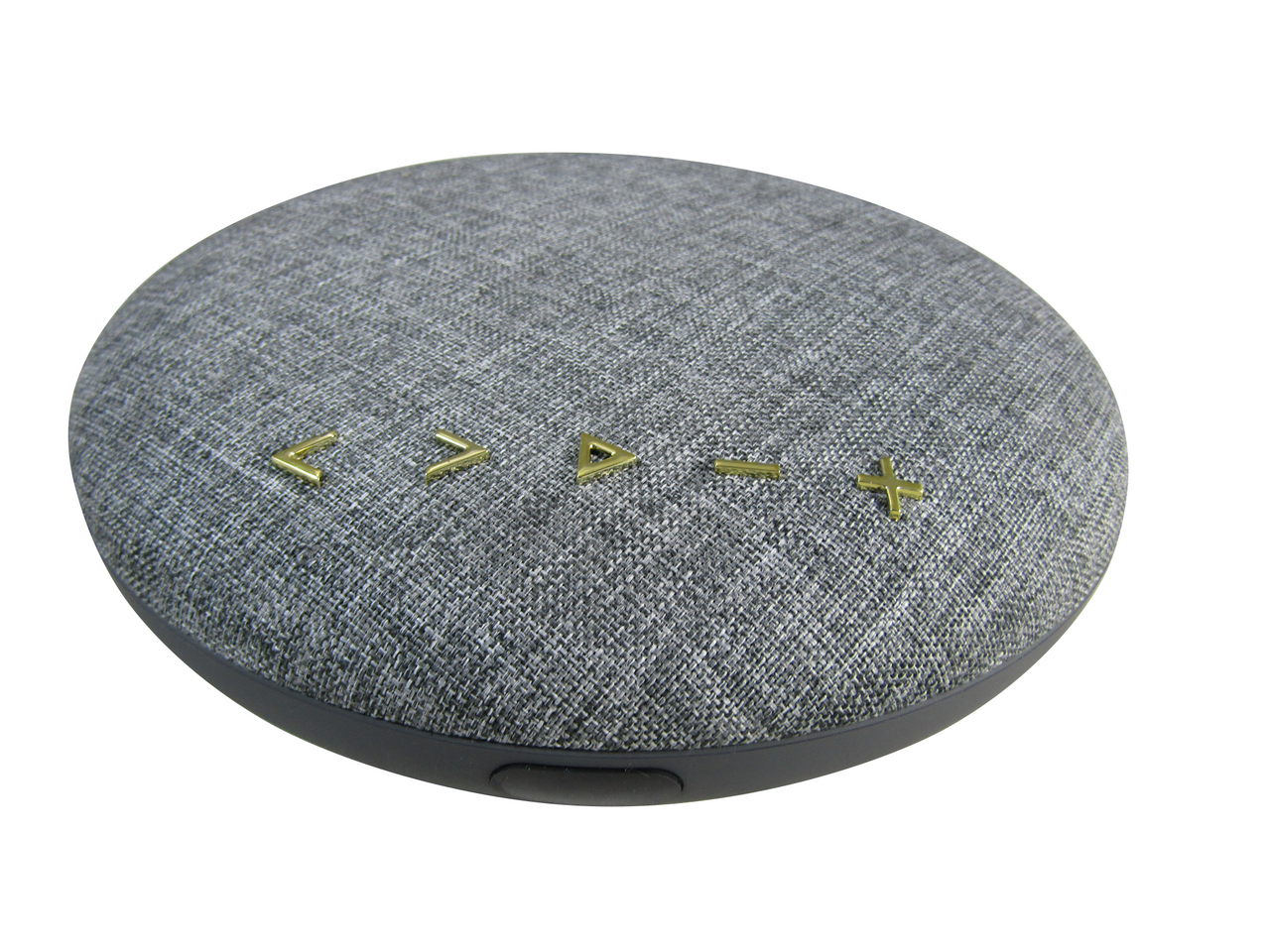 Heyday Round Portable Bluetooth Speaker Gray Gold Rechargeable Lightly used VG