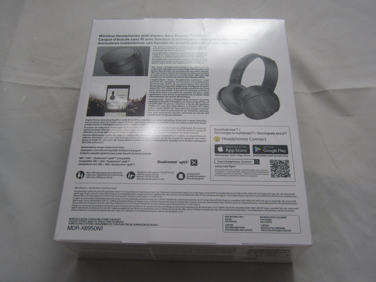 Sony XB950N1 Extra Bass Wireless Noise Cancelling Over-the-Ear Headphones - Titanium