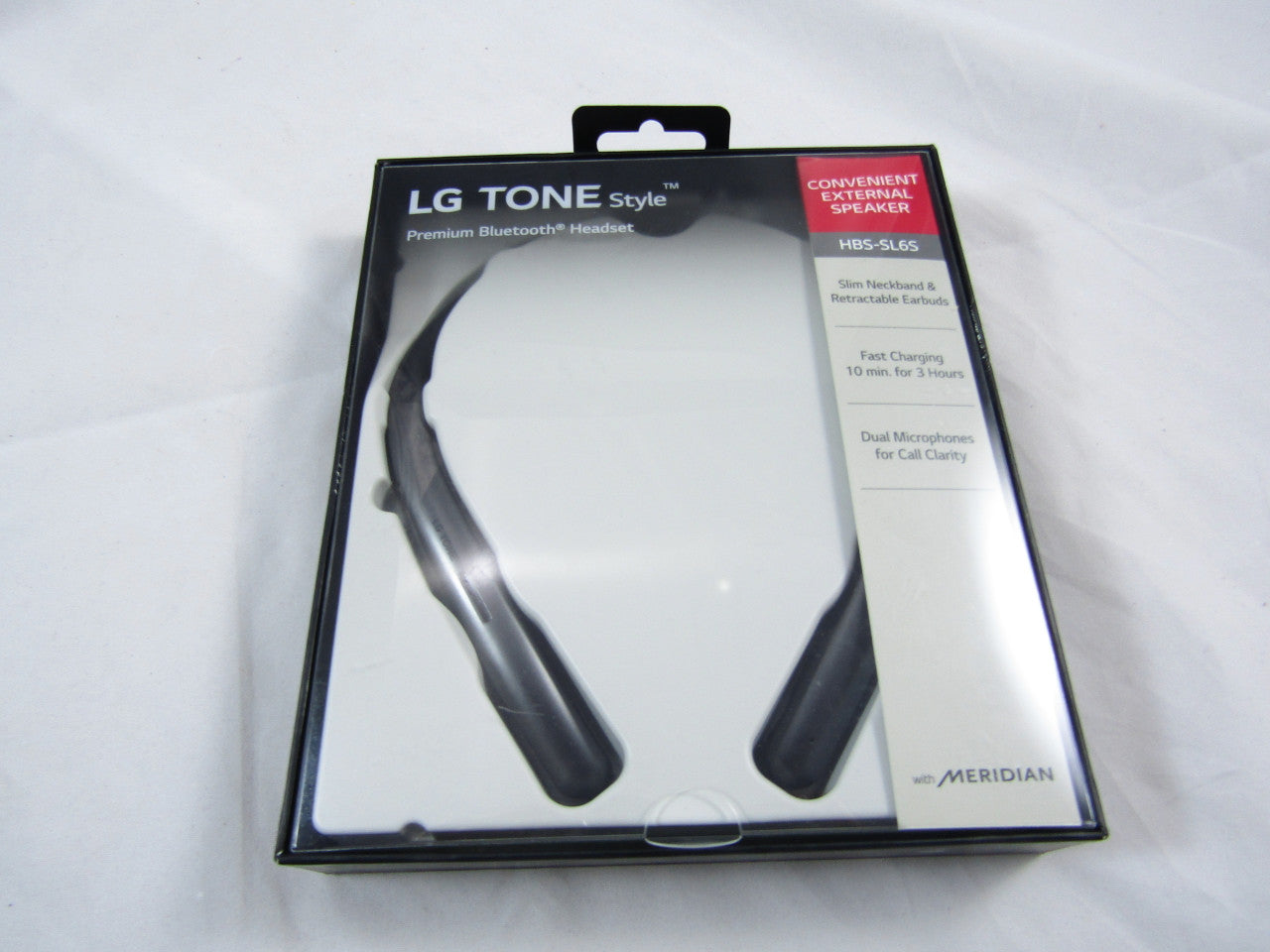 LG Tone Style HBS-SL6S Bluetooth Wireless Stereo Neckband Earbuds Tuned by Meridian Audio, Black LN