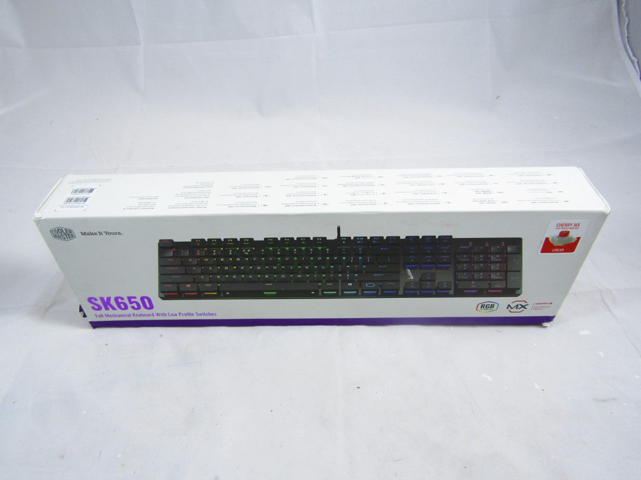 Cooler Master Sk-650-Gklr1-US SK650 Mechanical Keyboard with Cherry MX Low Profile Switches In Brushed Aluminum Design,BlacK Layout LN