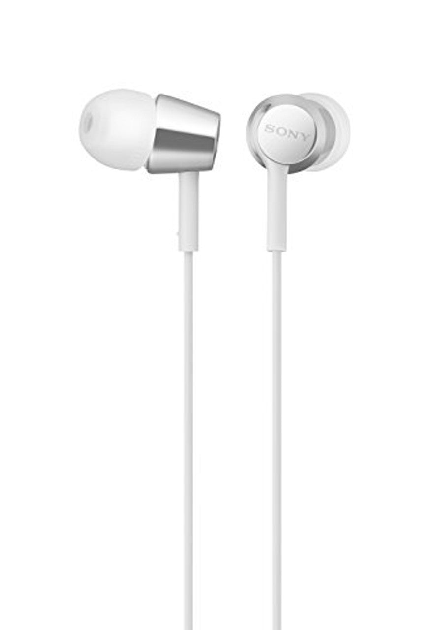 Sony Earbuds with Microphone, in-Ear Headphones and Volume Control, Built-in Mic Earphones for Smartphone Tablet Laptop 3.5mm Audio Plug Devices, White MDREX155AP AC