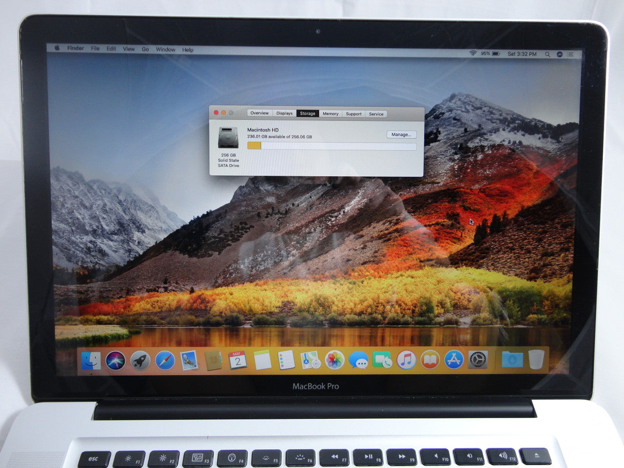 Apple MacBook Pro MC721LL/A 15.4" Laptop 2.0GHz Quad Core i7 16GB Memory, 256GB Solid State Drive DVD Burner Mac OS High Sierra VG