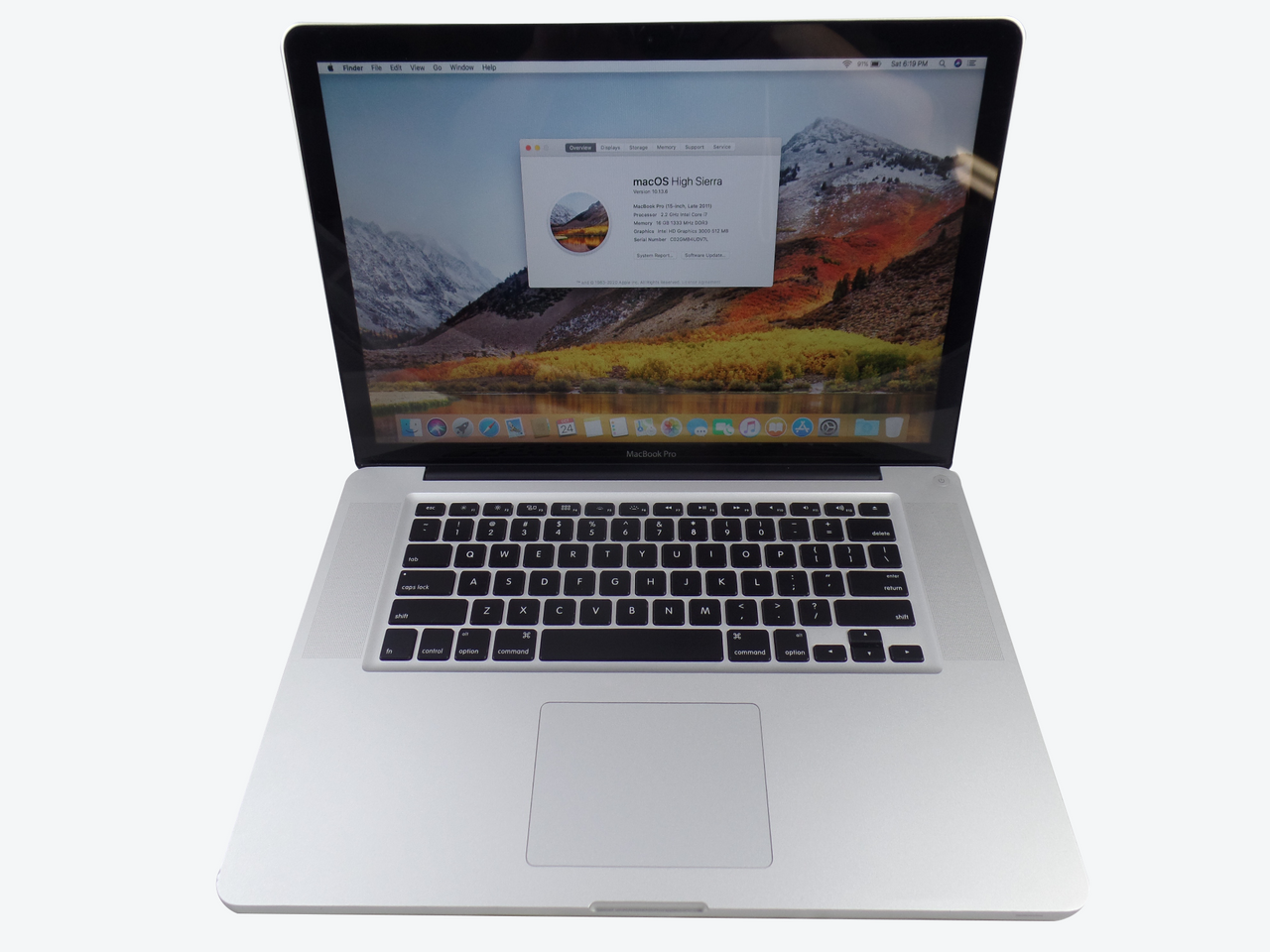 Apple MacBook Pro MD318LL/A 15.4" Laptop Intel i7 2.2GHz 16GB Memory 512GB SSD macOS High Sierra VG
