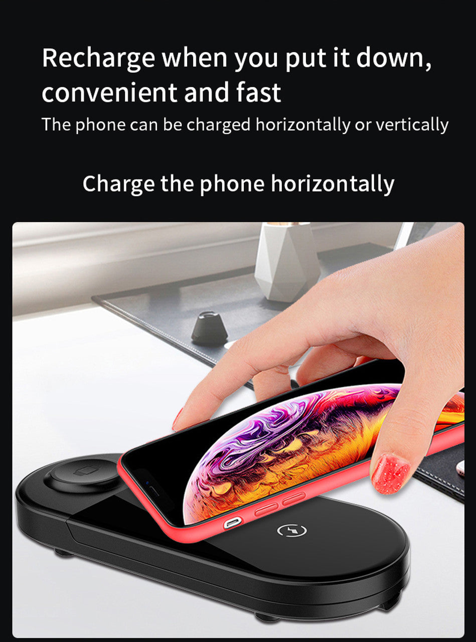 SAM SET Wireless Charger 3 in 1 Charger for iPhone/iWatch/Airpods, Qi-Certified Charging Station for iPhone 13/12/11/Pro/Max/XS/Max/XR/XS/X, iWatch 7/6/SE/5/4/3/2, Airpods Pro/3/2/1 X416B Black