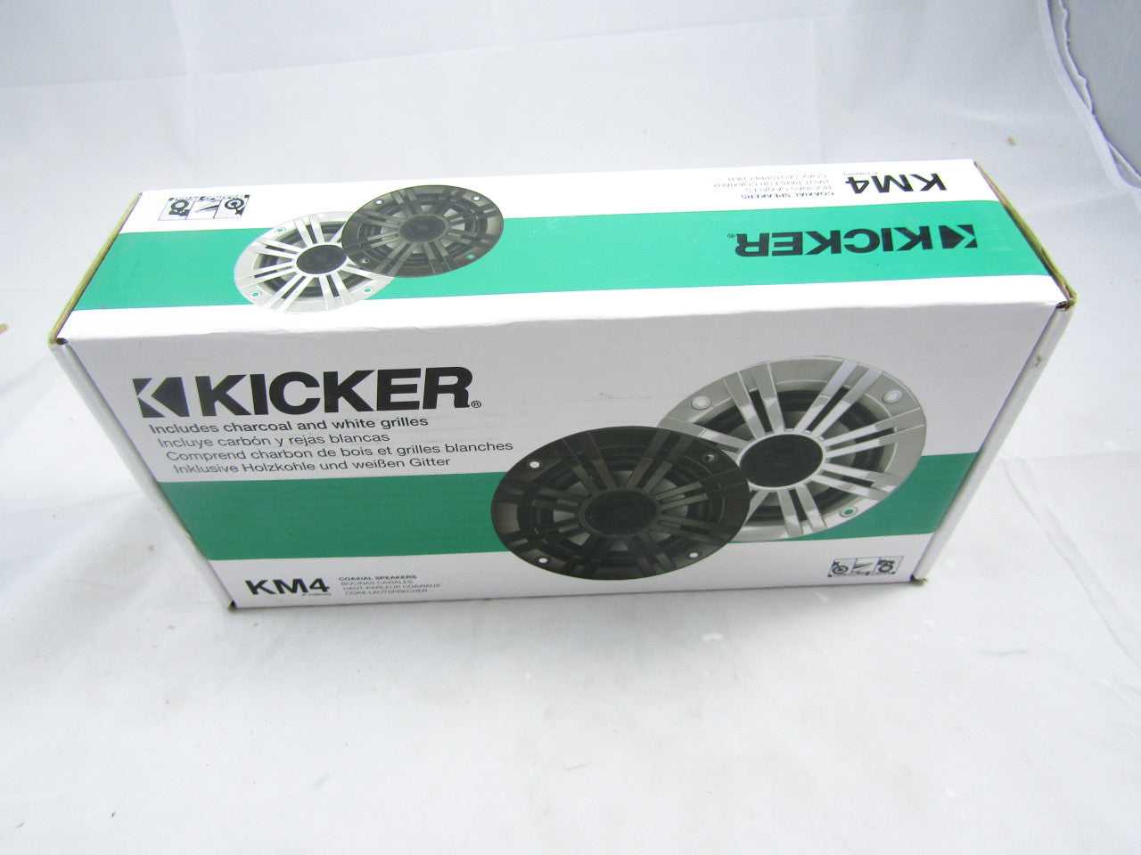 Kicker 41Km44cw 4" Marine Coaxial Speakers, Pair LN