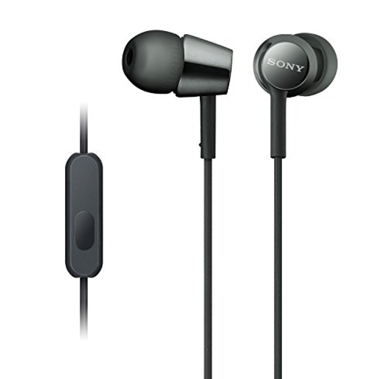 Sony Earbuds with Microphone, In-Ear Headphones 3.5mm Audio Plug devices, Black MDREX155AP VG