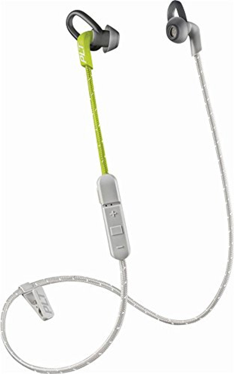 Plantronics BackBeat FIT 300 Sweatproof Sport Earbuds, Wireless Headphones, Grey/Lime VG