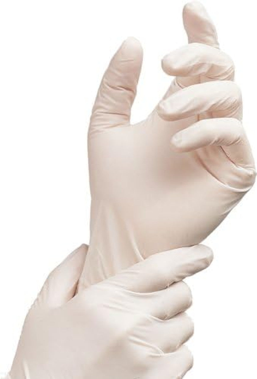 Diamond Advance Latex Examination Powder Free Gloves (Medical) Natural White, 6.2g, 6 mil, CE, FDA, Case of 10 boxes, 100/box (Maximum Protection) - SMALL