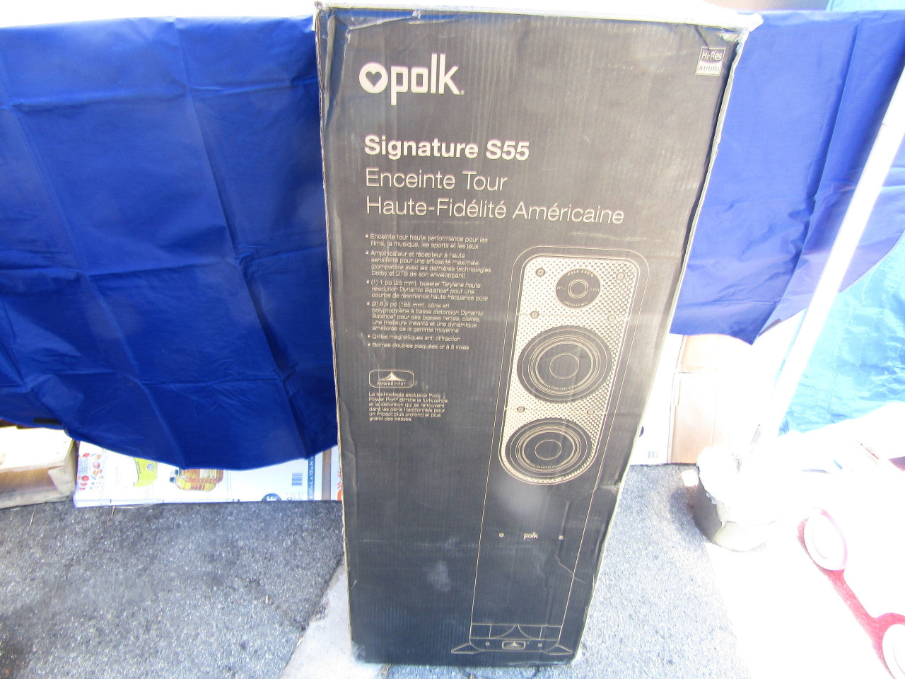 Polk Signature Series S55 Floor Standing Speaker - American HiFi Surround Sound for TV, Music, and Movies | Stylish Looks, Big Sound | Bi-wire and Bi-amp | Detachable Magnetic Grille Included, Black