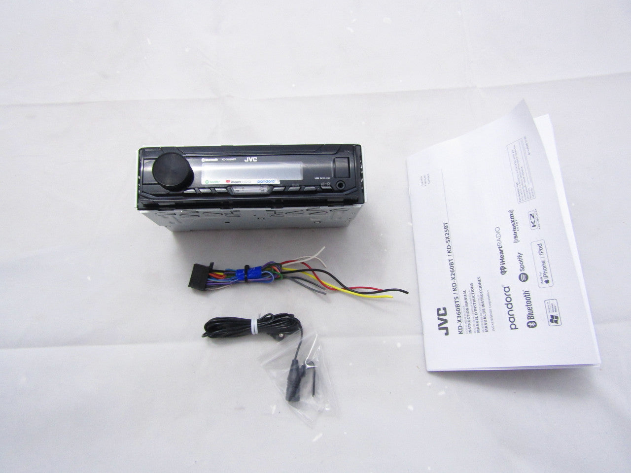 JVC KD-X260BT In-Dash Digital Media Receiver Built-in Bluetooth with Detachable Faceplate VG