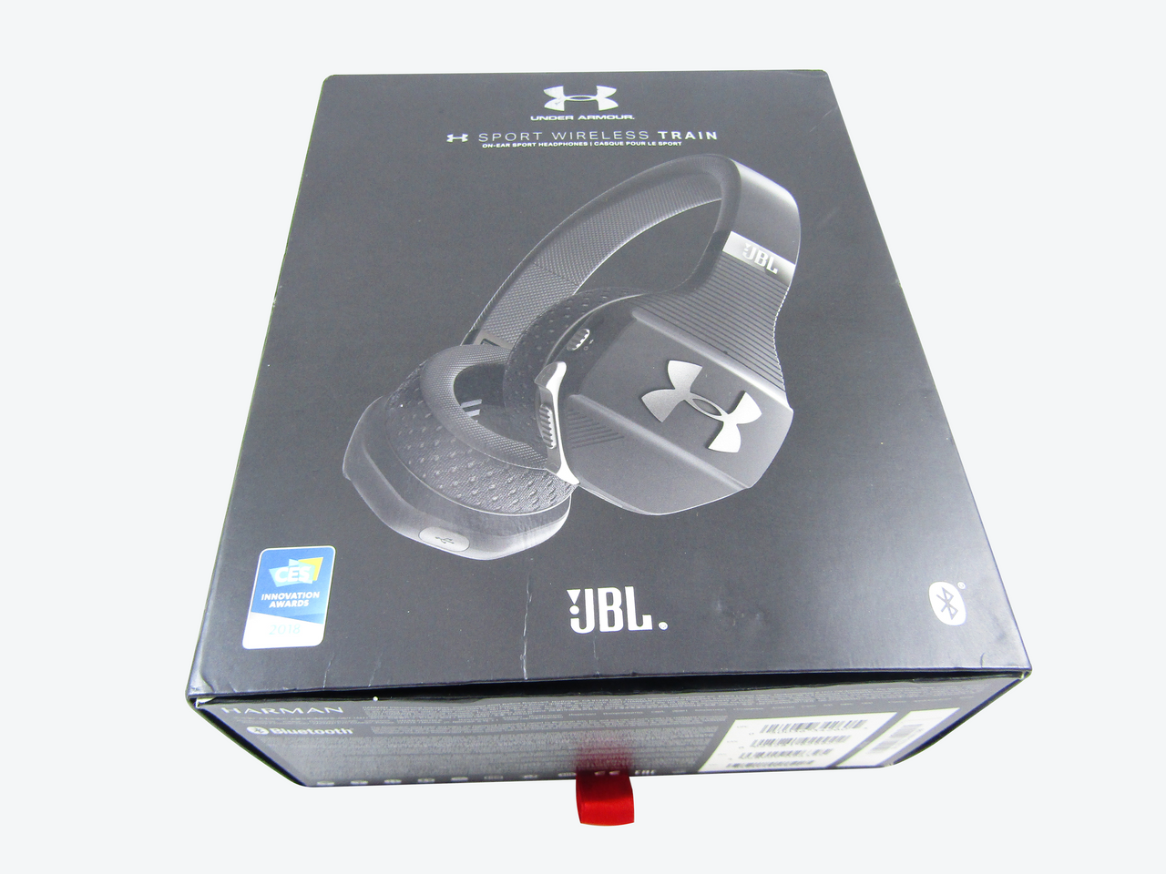 JBL Under Armour Sport Wireless Train – On-Ear Bluetooth Headphones with Microphone made for Sport. Wireless Headset with IPX4 Sweatproof, works with Android and Apple iOS (Black/Gray) LN