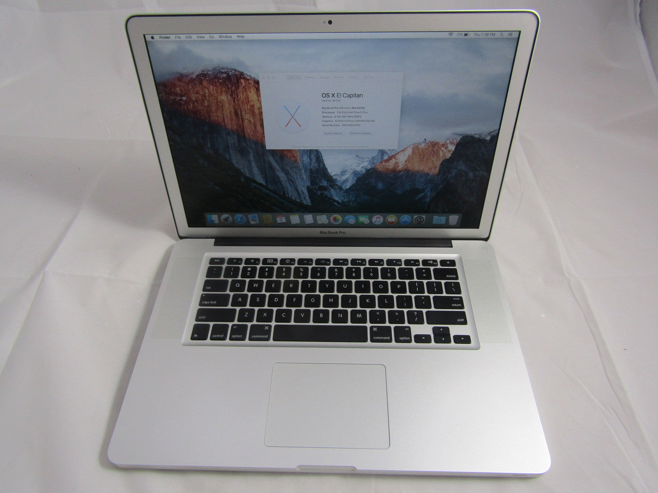 Apple MacBook Pro MB986LL/A 15.4" Anti-Glare Screen Laptop 2.8GHz 8GB DDR3 Memory 100GB SSD (Solid State Drive) DVD Burner Mac OS El Capitan VG1