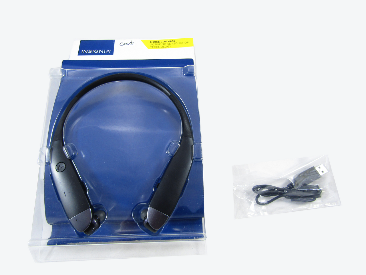 Insignia Wireless in-Ear Behind-The-Neck Noise Reduction Headphones (NS-CAHBTEBNC-B) Black G