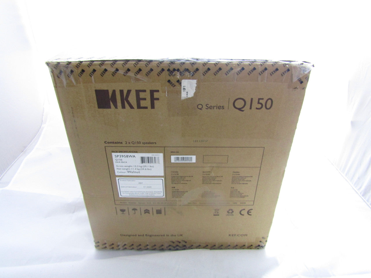 KEF Q150 Bookshelf Speakers Pair, Walnut