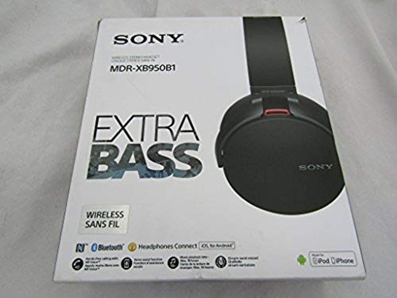 Sony XB950B1 Extra Bass Wireless Headphones with App Control, Black WB
