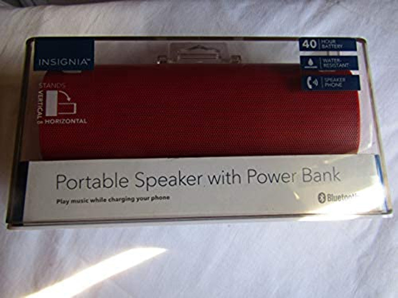 Insignia NS-SPBTBRICK2-R BRICK 2 Portable Bluetooth Speaker - Red LN
