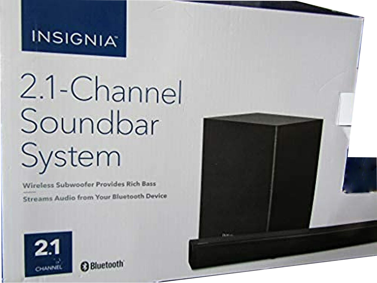 Insignia NS-SBAR21F20-2.1-Channel 80W Soundbar System with Wireless Subwoofer - Black LN