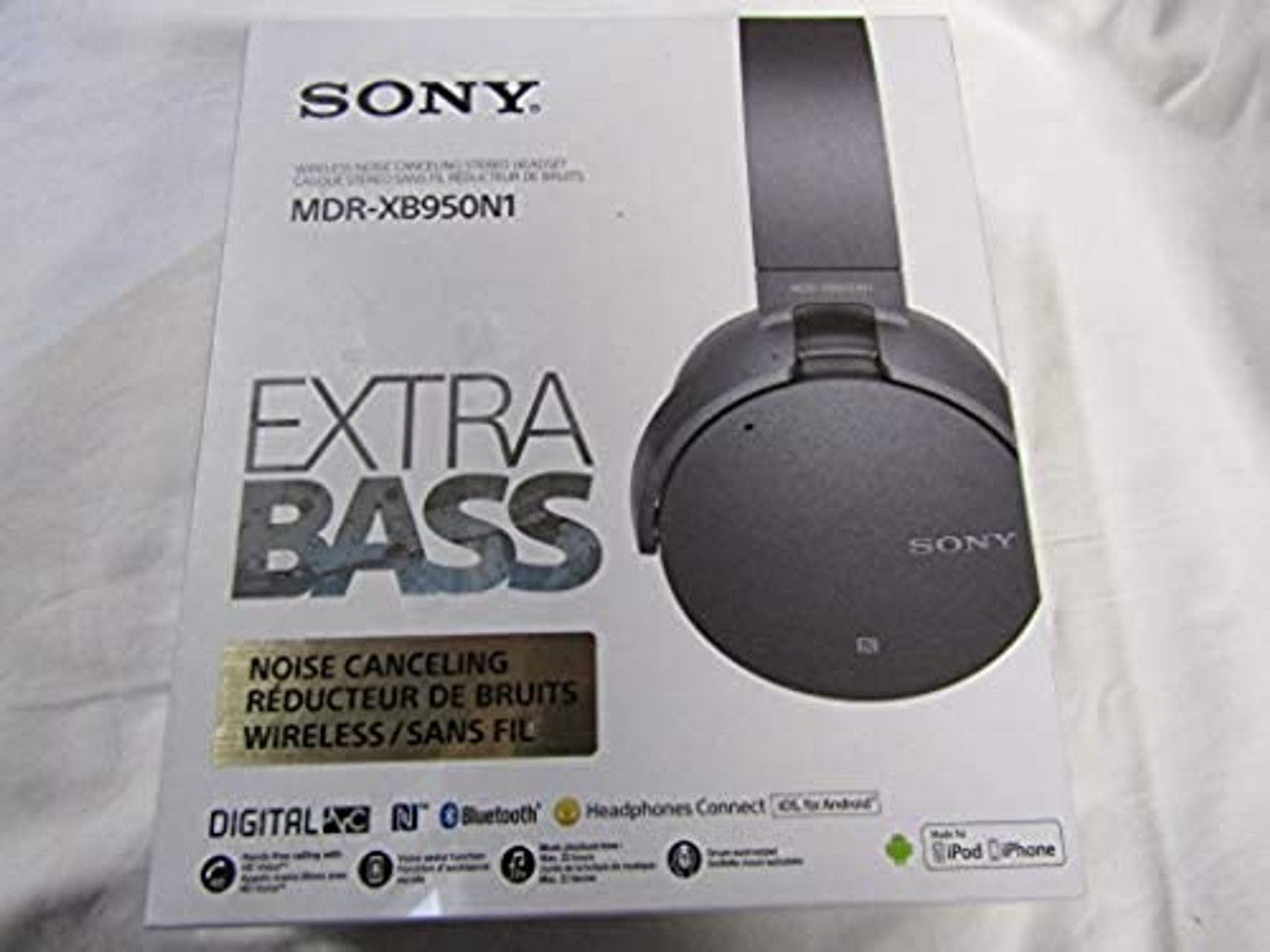 Sony XB950N1 Extra Bass Wireless Noise Canceling Headphones, Black