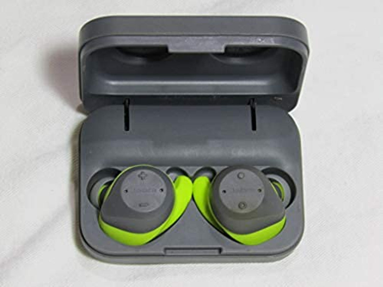 Jabra Elite Sport True Wireless Waterproof Fitness & Running Earbuds with Heart Rate and Activity Tracker - Advanced wireless connectivity and charging case - 4.5 Hour (Lime Green / Gray)  VG