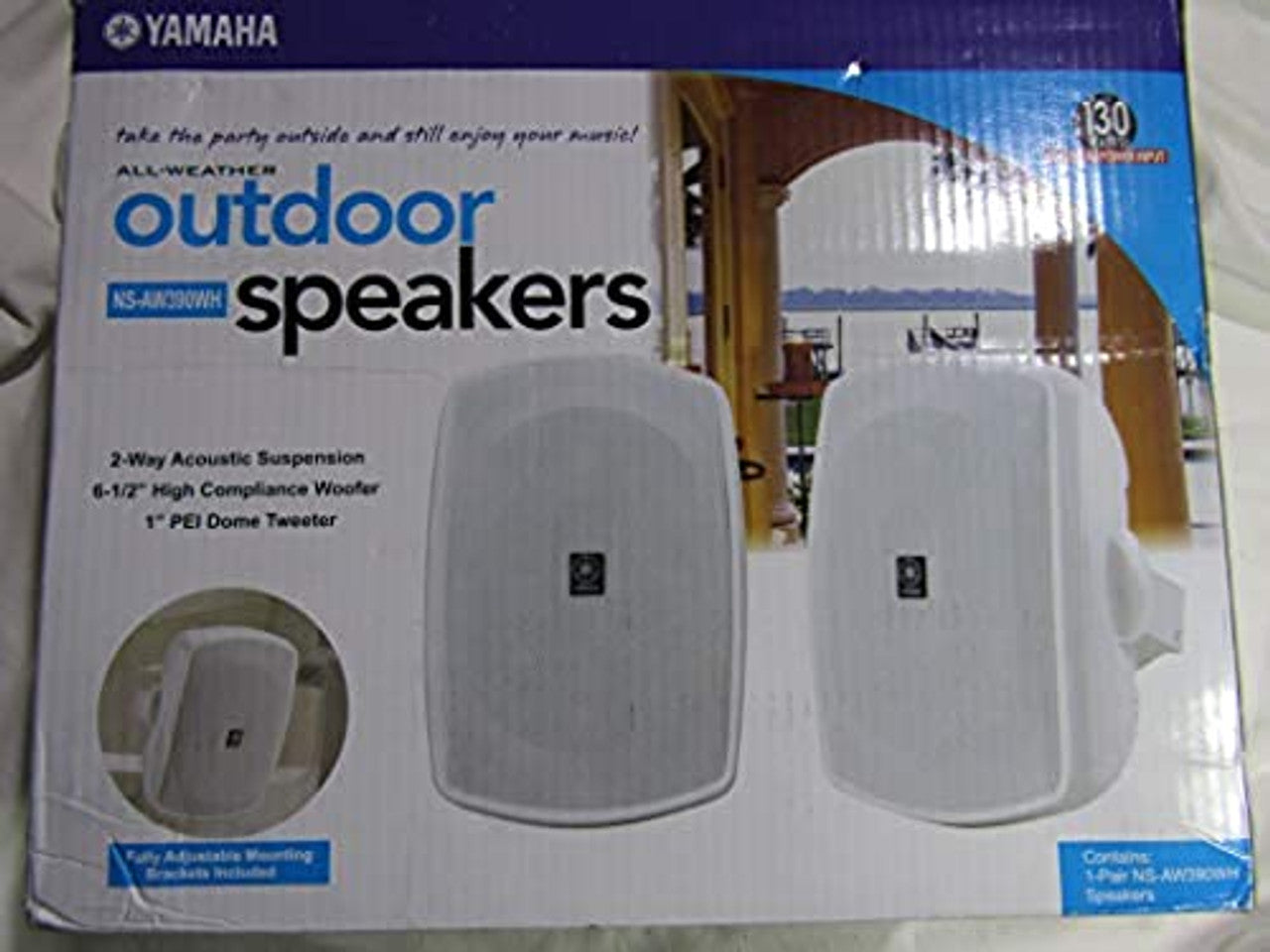 Yamaha NS-AW390WH 2-Way Indoor/Outdoor Speakers (Pair, White) LN