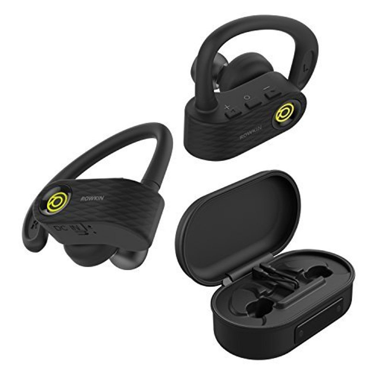 Rowkin Surge Charge: True Wireless Headphones, Bluetooth Earbuds, Stereo Hands-Free Headset with Charging Case, Built-in Mic & Noise Reduction Earphones for Exercise, Sports, Running & iPhone Green VG
