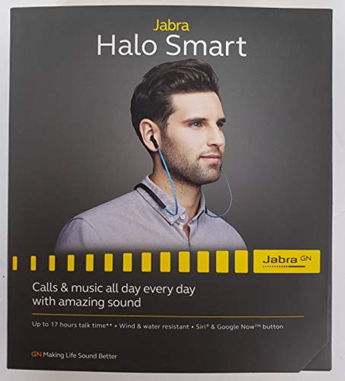 Jabra Halo Smart Wireless Bluetooth Headset, Black/Silver G