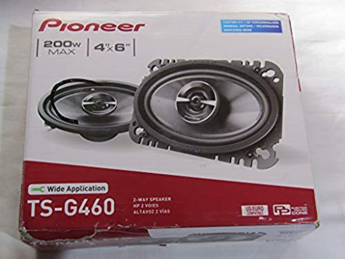 Pioneer TS-G460 G-Series 4" x 6" 2-Way Car Speakers with IMPP Composite Cones (Pair) - Dark Gray