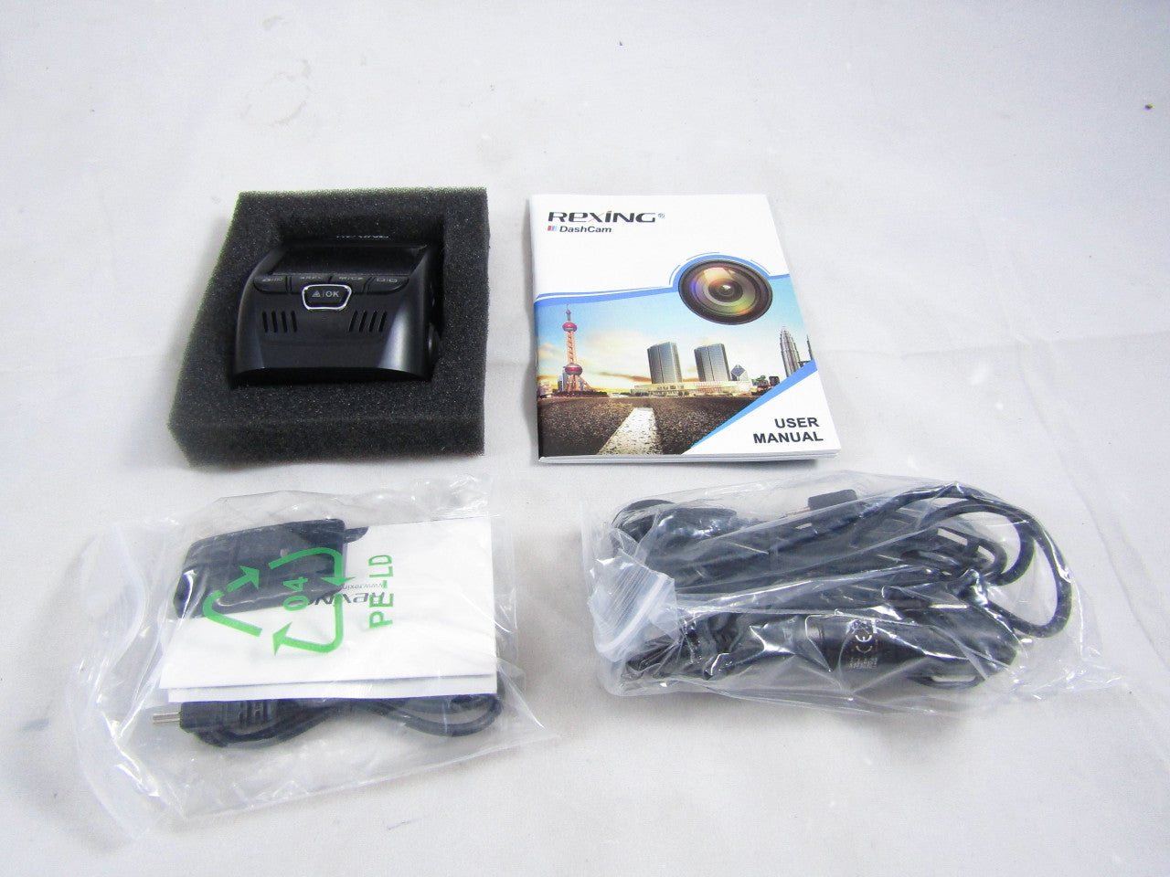 Rexing V1 Basic Dash Cam 1080P FHD DVR Car Driving Recorder with Sony Exmor Video Sensor, 2.4" LCD Screen 170°Wide Angle, G-Sensor, WDR, Parking Monitor, Loop Recording LN