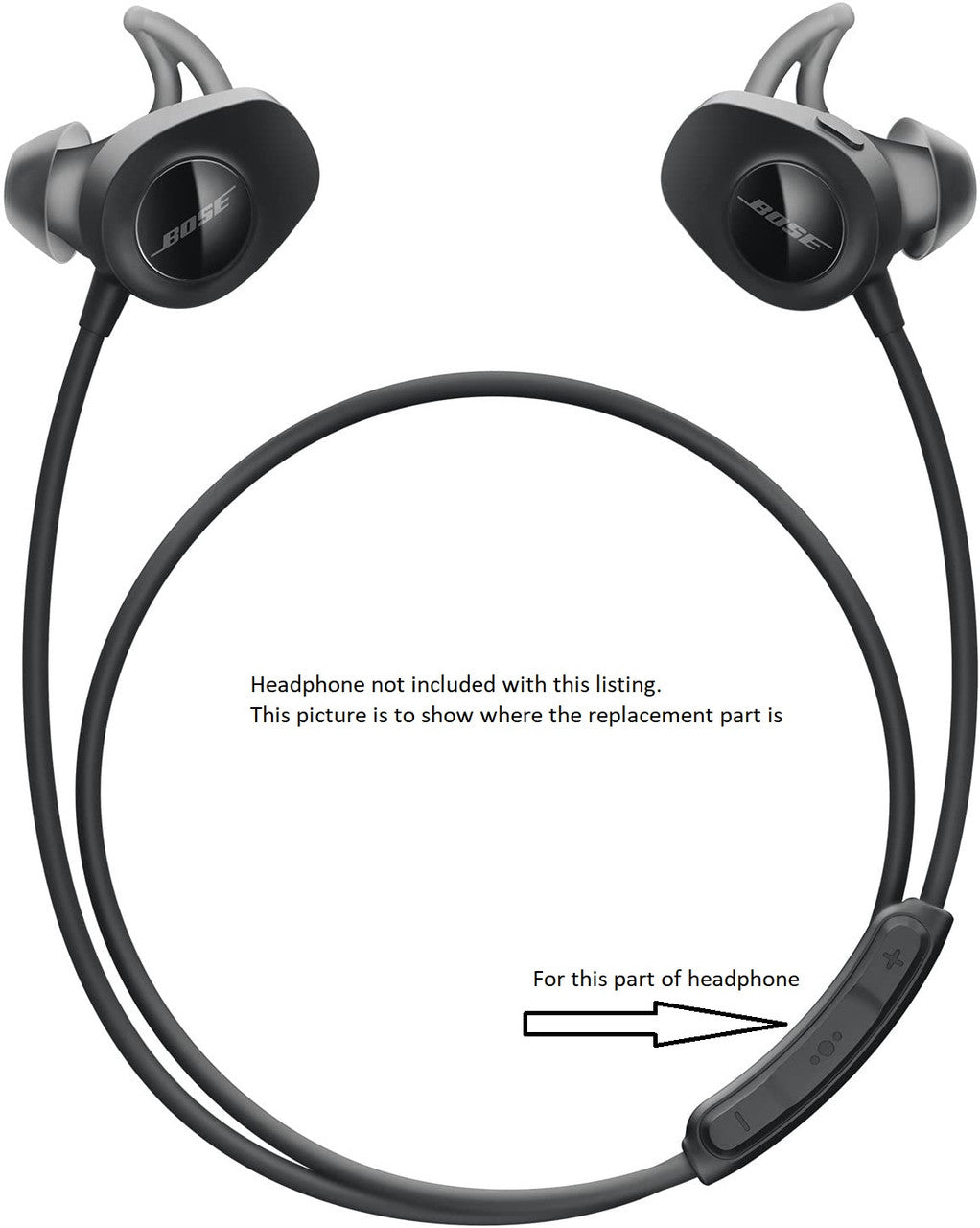 Genuine Bose SoundSport Wireless Control Talk Buttons Cover Black