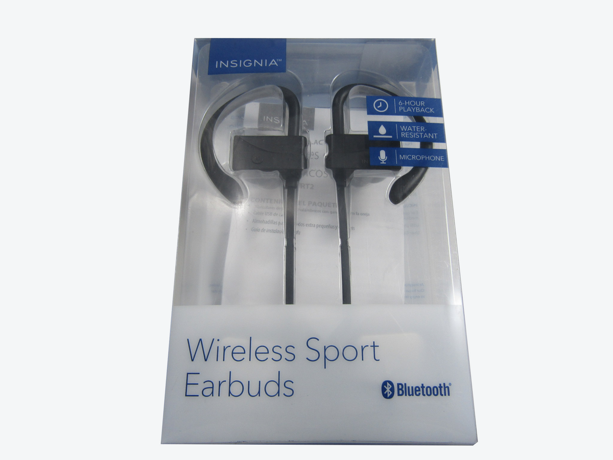 Insignia - NS-AHBTSPORT2 Wireless in-Ear Headphones - Black LN
