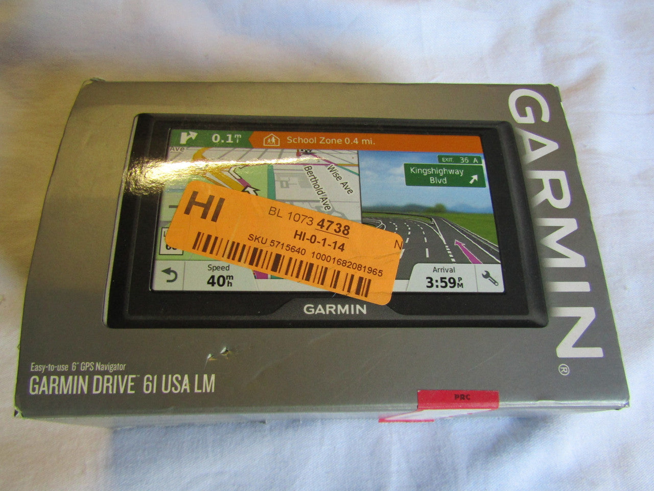 Garmin Drive 61 USA LM GPS Navigator System with Lifetime Maps, Spoken Turn-By-Turn Directions, Direct Access, Driver Alerts, TripAdvisor and Foursquare Data