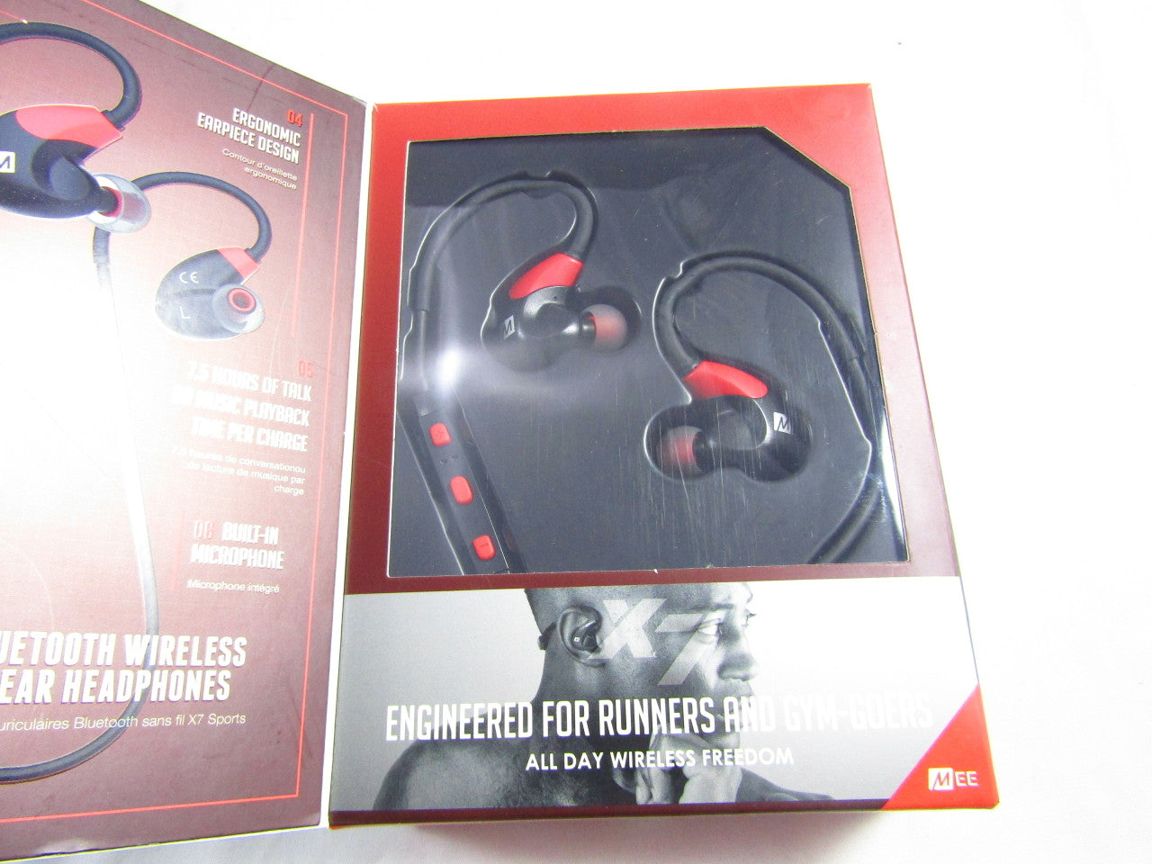 MEE audio X7 Stereo Bluetooth Wireless Sports In-Ear Headphones (Red/Black) LN