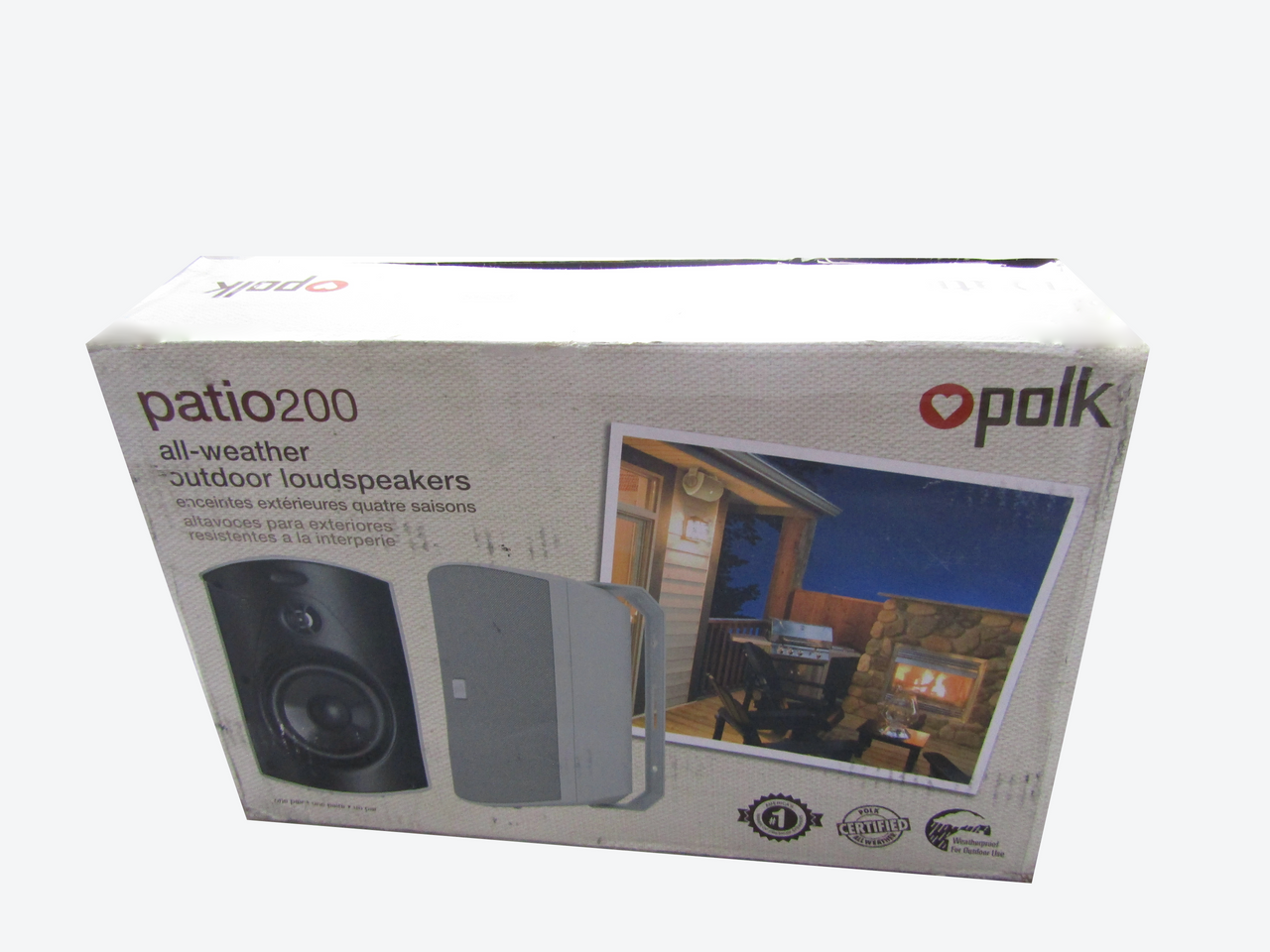 Polk Audio - Patio 200 5" 2-Way Indoor/Outdoor Loudspeakers (Pair) - White LN