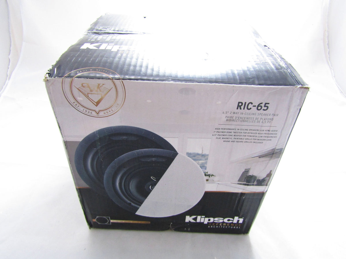 Klipsch RIC-65 - 6-1/2" 140-Watt Passive 2-Way In-Ceiling Speaker (Pair) - White