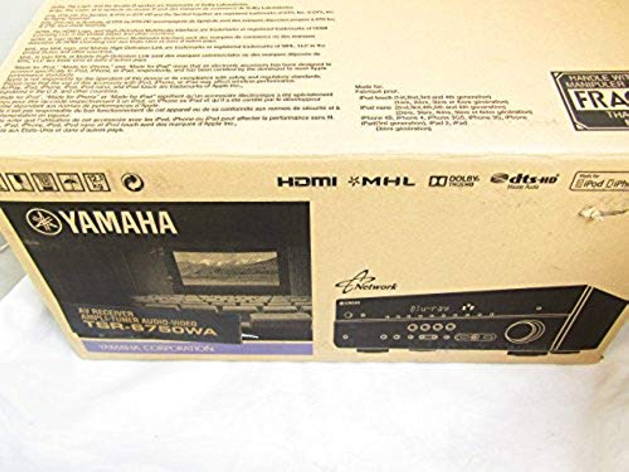 Yamaha TSR-6750WA 7.2-channel Network Receiver with Wi-fi Adaptor (Black) LN
