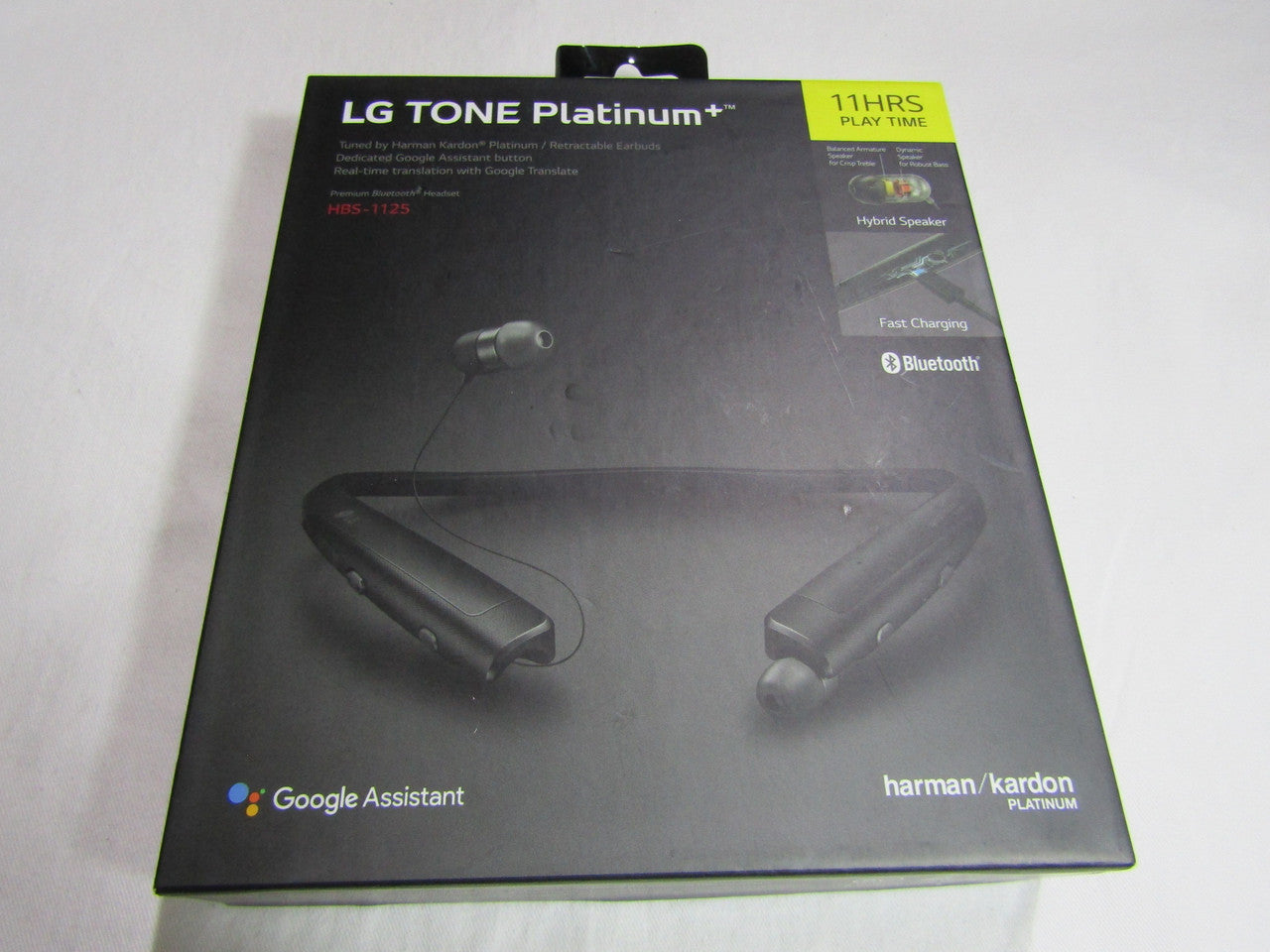 LG HBS-1125 Tone Platinum+ Bluetooth Wireless Stereo Headset with Fast Charge and Google Assistant Button, Black LN