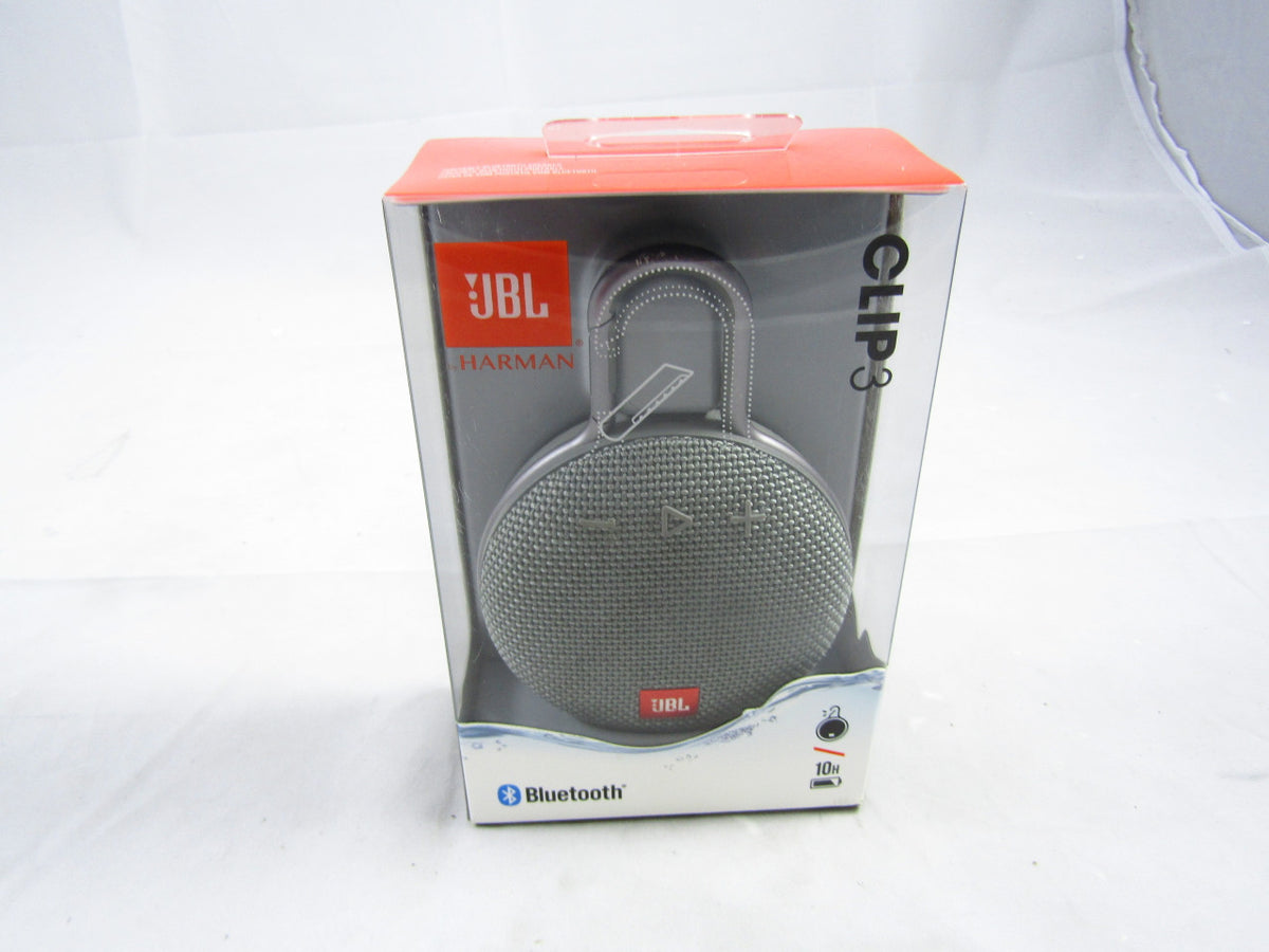 JBL Clip 3 Portable Waterproof Wireless Bluetooth Speaker Gray LN