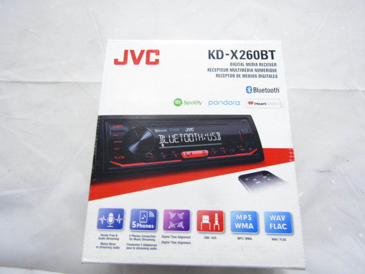 JVC KD-X260BT Built-in Bluetooth, AM/FM, USB, MP3, Pandora, Spotify, iHeartRadio Digital media receiver